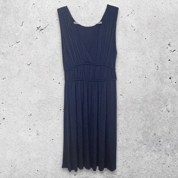 Michael Stars Dress Sleeveless Pleated Design Breathable Fabric Navy Blue W OS - Picture 1 of 8